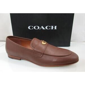 Men's Coach Sculpted C Signature Leather Slip On Loafer Shoes Saddle Size 11